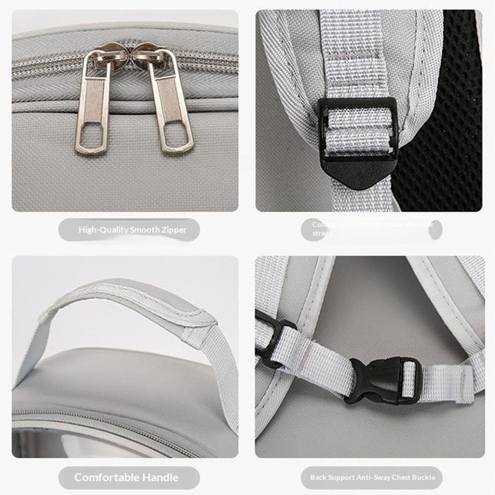 Oxford Cloth Cat Carrier Backpack Transparent Pet Backpack with 9 Vent Holes Breathable Double Shoulder Bag