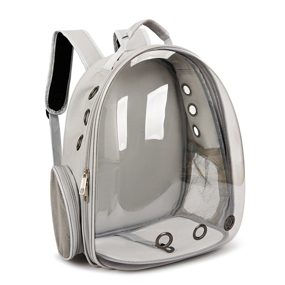 Oxford Cloth Cat Carrier Backpack Transparent Pet Backpack with 9 Vent Holes Breathable Double Shoulder Bag