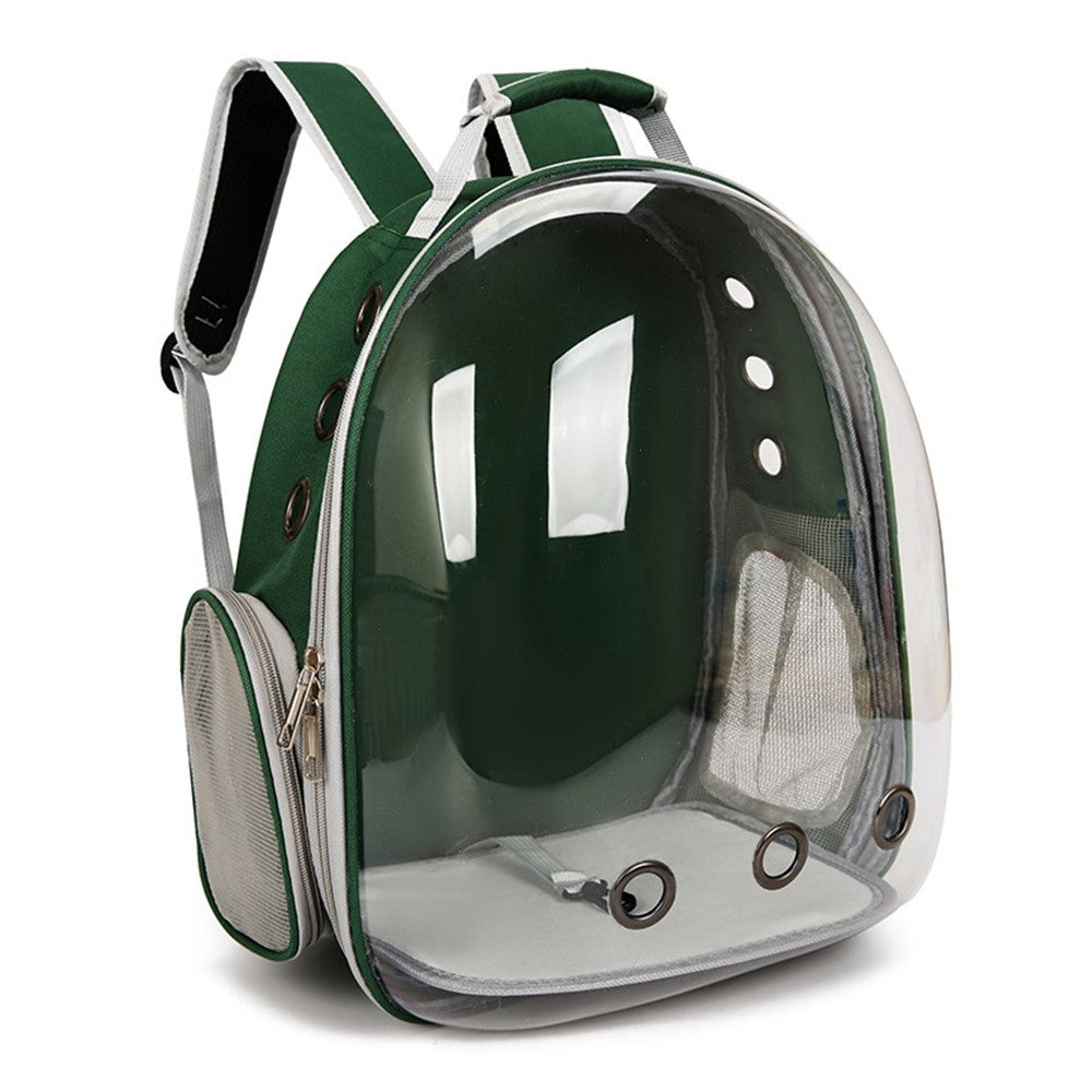 Oxford Cloth Cat Carrier Backpack Transparent Pet Backpack with 9 Vent Holes Breathable Double Shoulder Bag