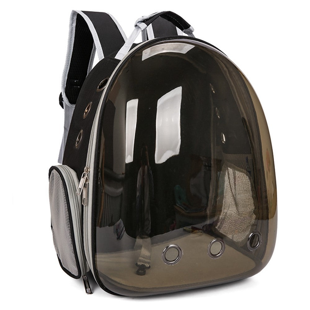 Oxford Cloth Cat Carrier Backpack Transparent Pet Backpack with 9 Vent Holes Breathable Double Shoulder Bag