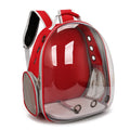 Oxford Cloth Cat Carrier Backpack Transparent Pet Backpack with 9 Vent Holes Breathable Double Shoulder Bag