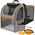 FULED Portable Expandable Pet Backpack Carrier with Breathable Mesh Window for Cat Dog