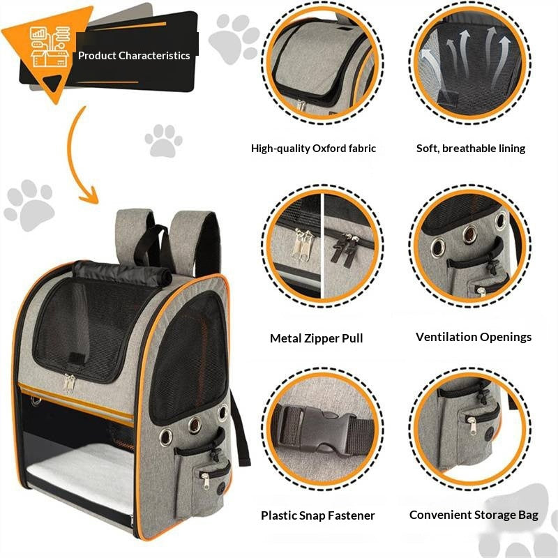 FULED Portable Expandable Pet Backpack Carrier with Breathable Mesh Window for Cat Dog