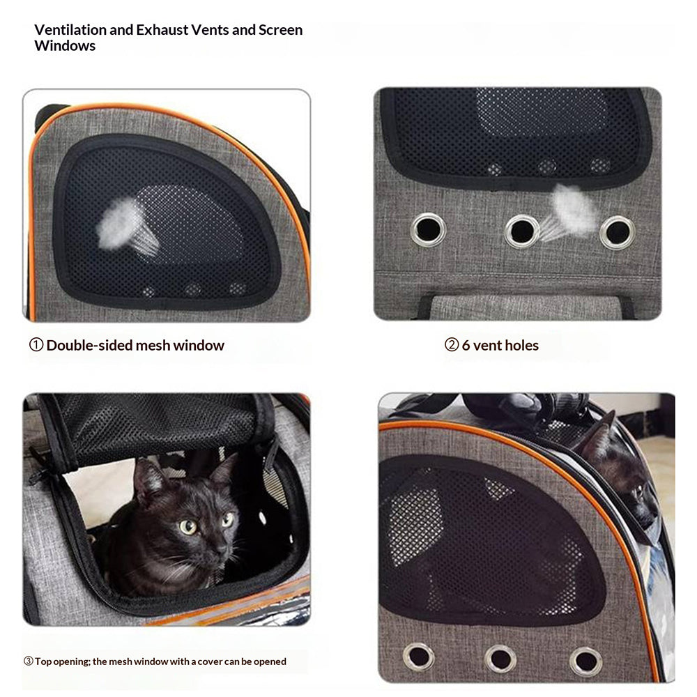 FULED Portable Expandable Pet Backpack Carrier with Breathable Mesh Window for Cat Dog