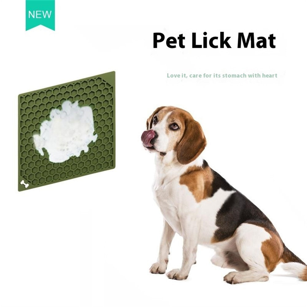 Pet Lick Mat Honeycomb Pattern Slow Feeder Anti-Choke Suction Cup Licking Pad for Dogs / Cats