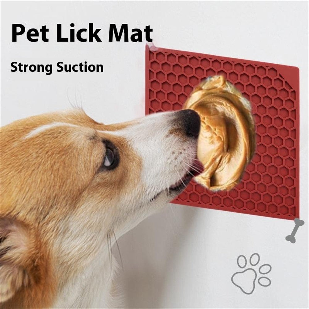 Pet Lick Mat Honeycomb Pattern Slow Feeder Anti-Choke Suction Cup Licking Pad for Dogs / Cats