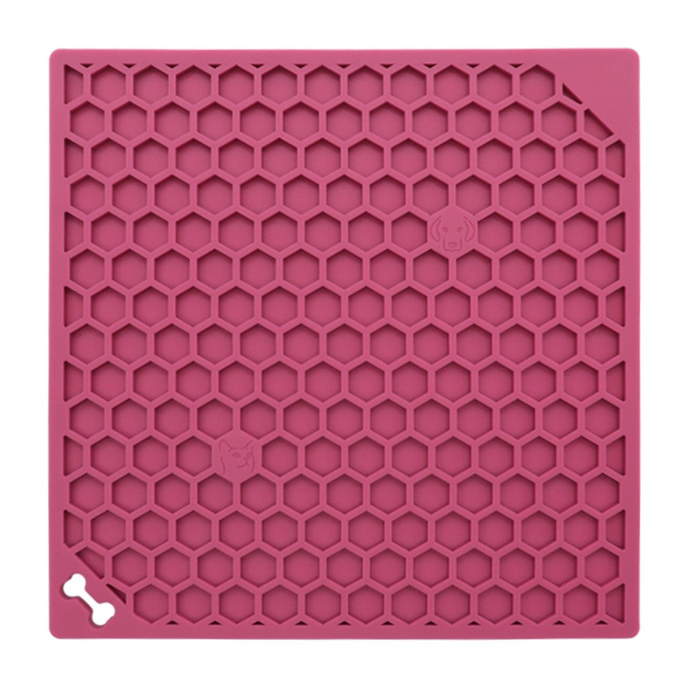 Pet Lick Mat Honeycomb Pattern Slow Feeder Anti-Choke Suction Cup Licking Pad for Dogs / Cats
