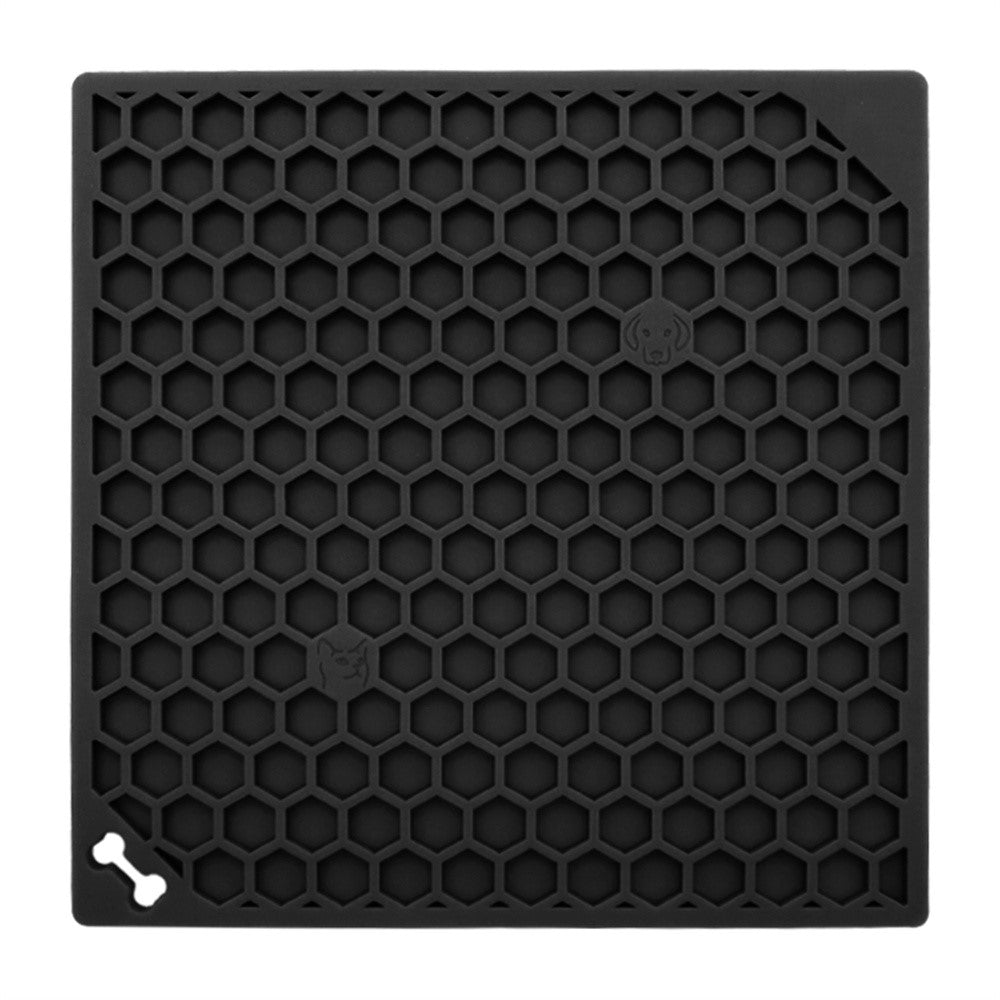 Pet Lick Mat Honeycomb Pattern Slow Feeder Anti-Choke Suction Cup Licking Pad for Dogs / Cats