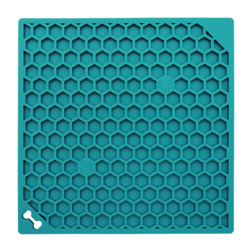 Pet Lick Mat Honeycomb Pattern Slow Feeder Anti-Choke Suction Cup Licking Pad for Dogs / Cats