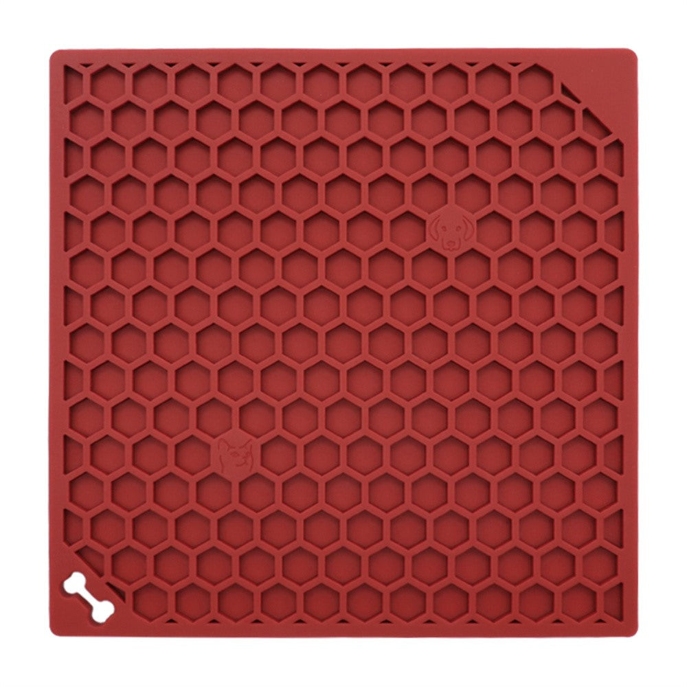 Pet Lick Mat Honeycomb Pattern Slow Feeder Anti-Choke Suction Cup Licking Pad for Dogs / Cats