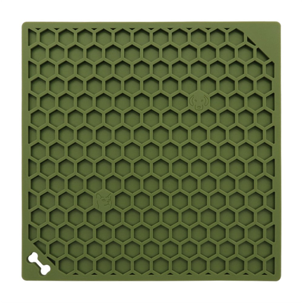 Pet Lick Mat Honeycomb Pattern Slow Feeder Anti-Choke Suction Cup Licking Pad for Dogs / Cats