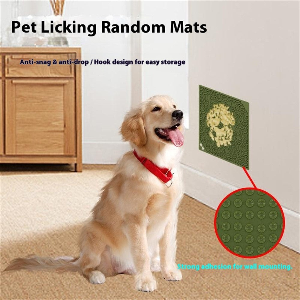 Pet Bone Shaped Lick Mat Slow Feeder Anti-Choke Suction Cup Licking Pad for Dogs / Cats