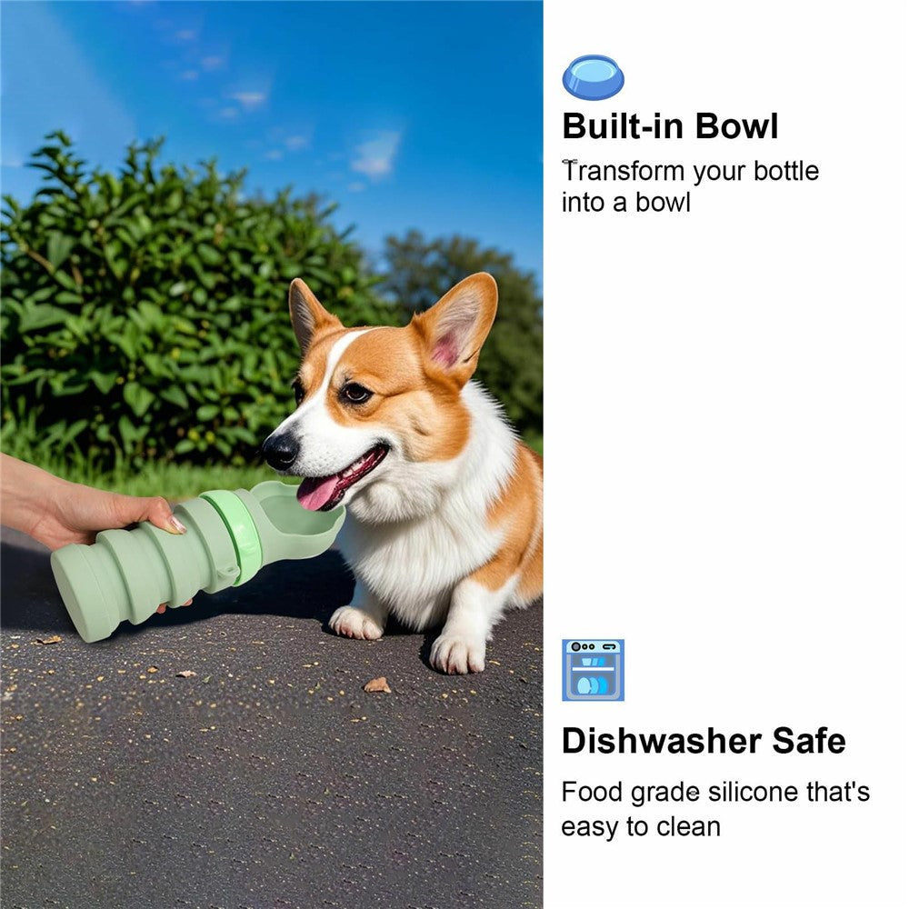 Portable Collapsible Pet Water Dispenser Gift for Outdoor Travel Silicone Pet Drinking Bowl (BPA Free, FDA / CPC / LFGB Certified)