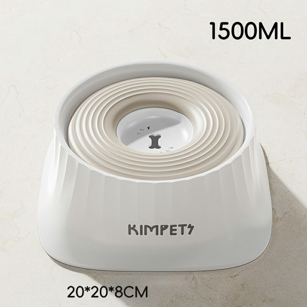 KIMPETS Pet Floating Water Bowl 1500ml Splashproof No Wet Mouth Cat Dog Feeder