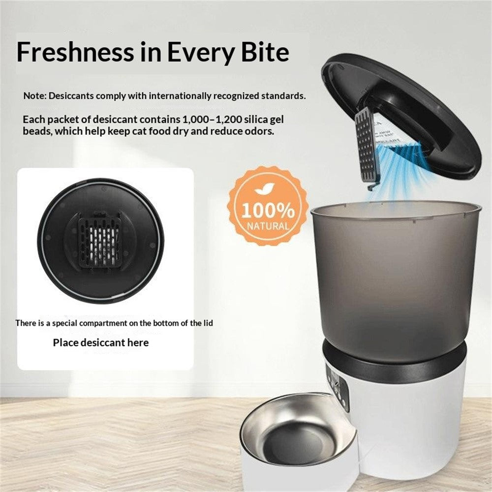 4L Automatic Pet Feeder Large Capacity Smart Cat Dog Feeder with Button Control, EU Plug (BPA Free, No FDA)