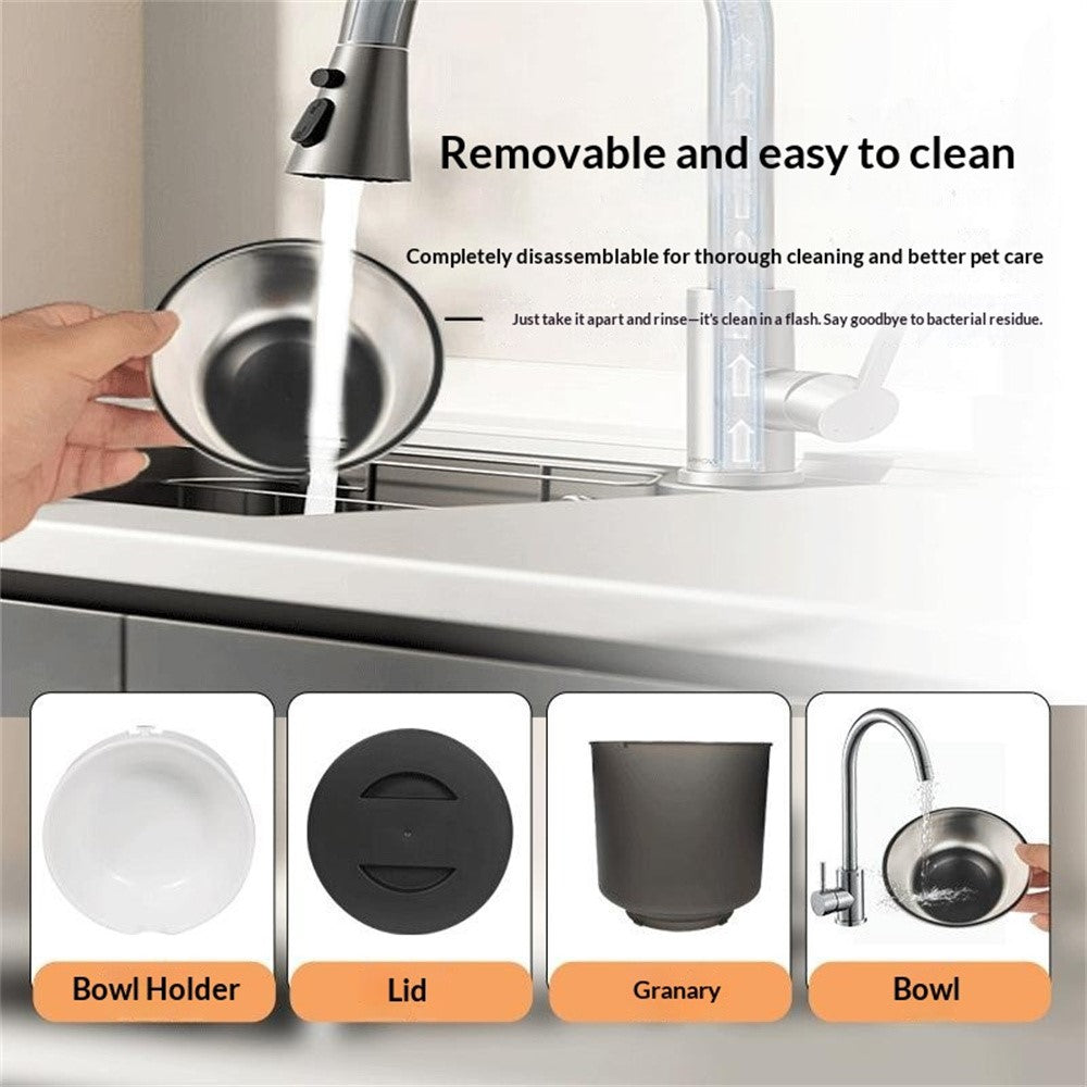 4L Automatic Pet Feeder Large Capacity Smart Cat Dog Feeder with Button Control, EU Plug (BPA Free, No FDA)