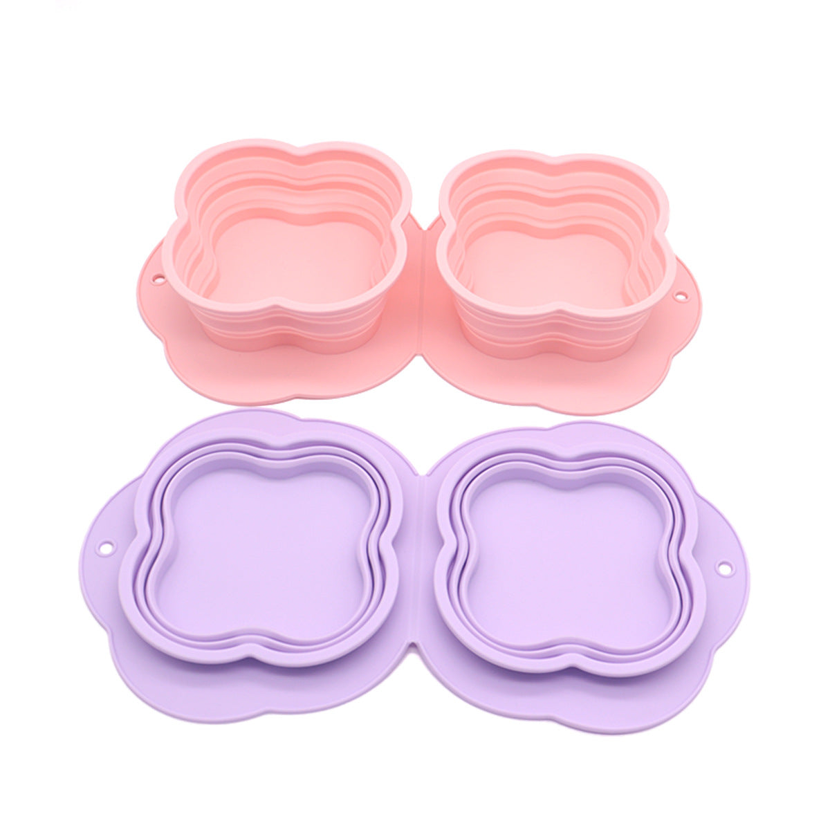 2 in 1 Silicone Collapsible Double Pet Bowl Water and Food Feeder for Travel Outdoor (BPA Free, No FDA)
