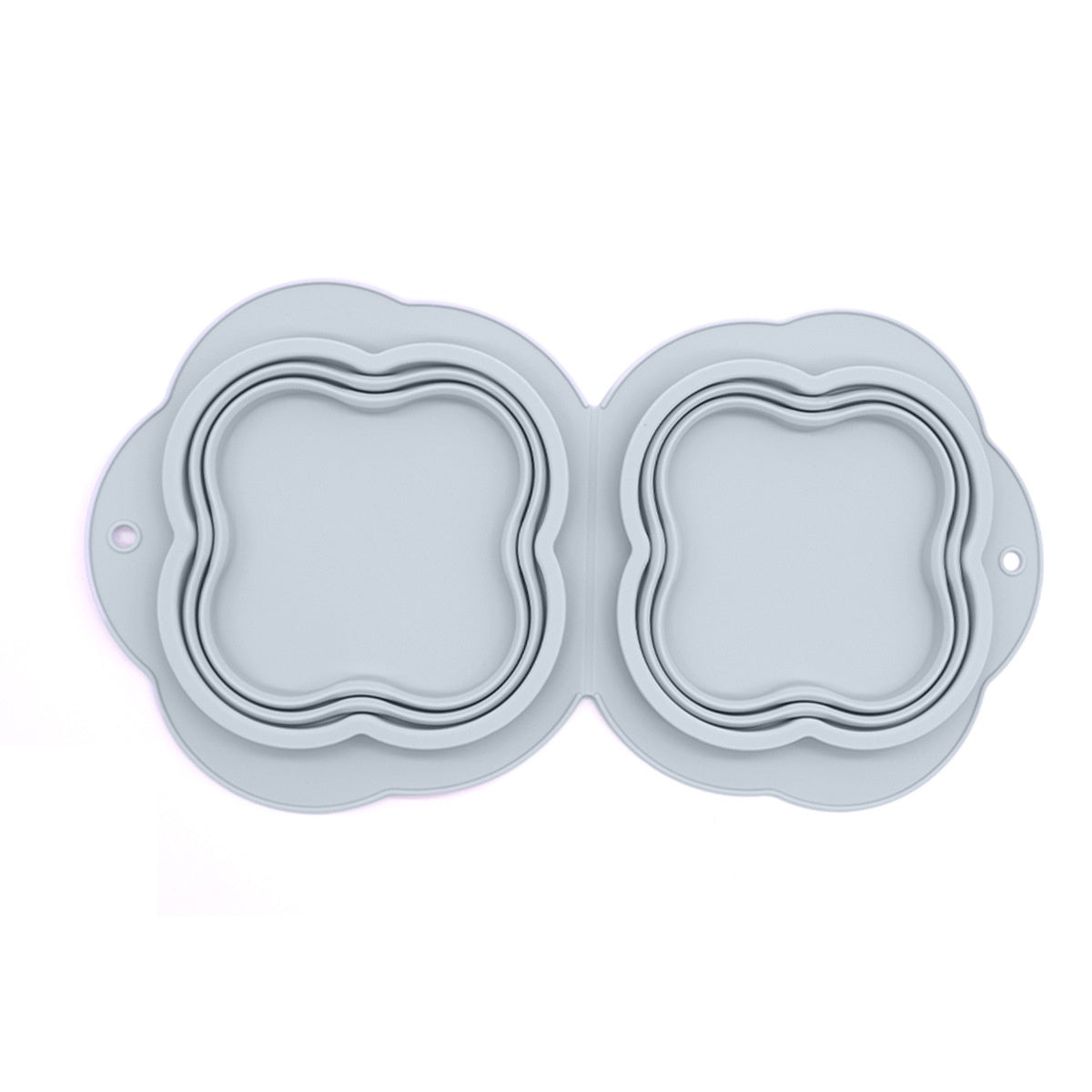 2 in 1 Silicone Collapsible Double Pet Bowl Water and Food Feeder for Travel Outdoor (BPA Free, No FDA)