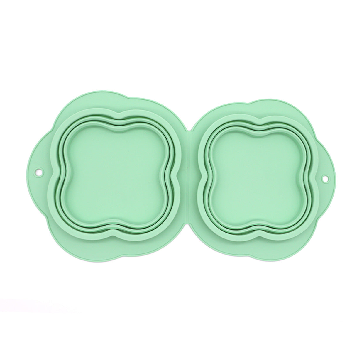 2 in 1 Silicone Collapsible Double Pet Bowl Water and Food Feeder for Travel Outdoor (BPA Free, No FDA)