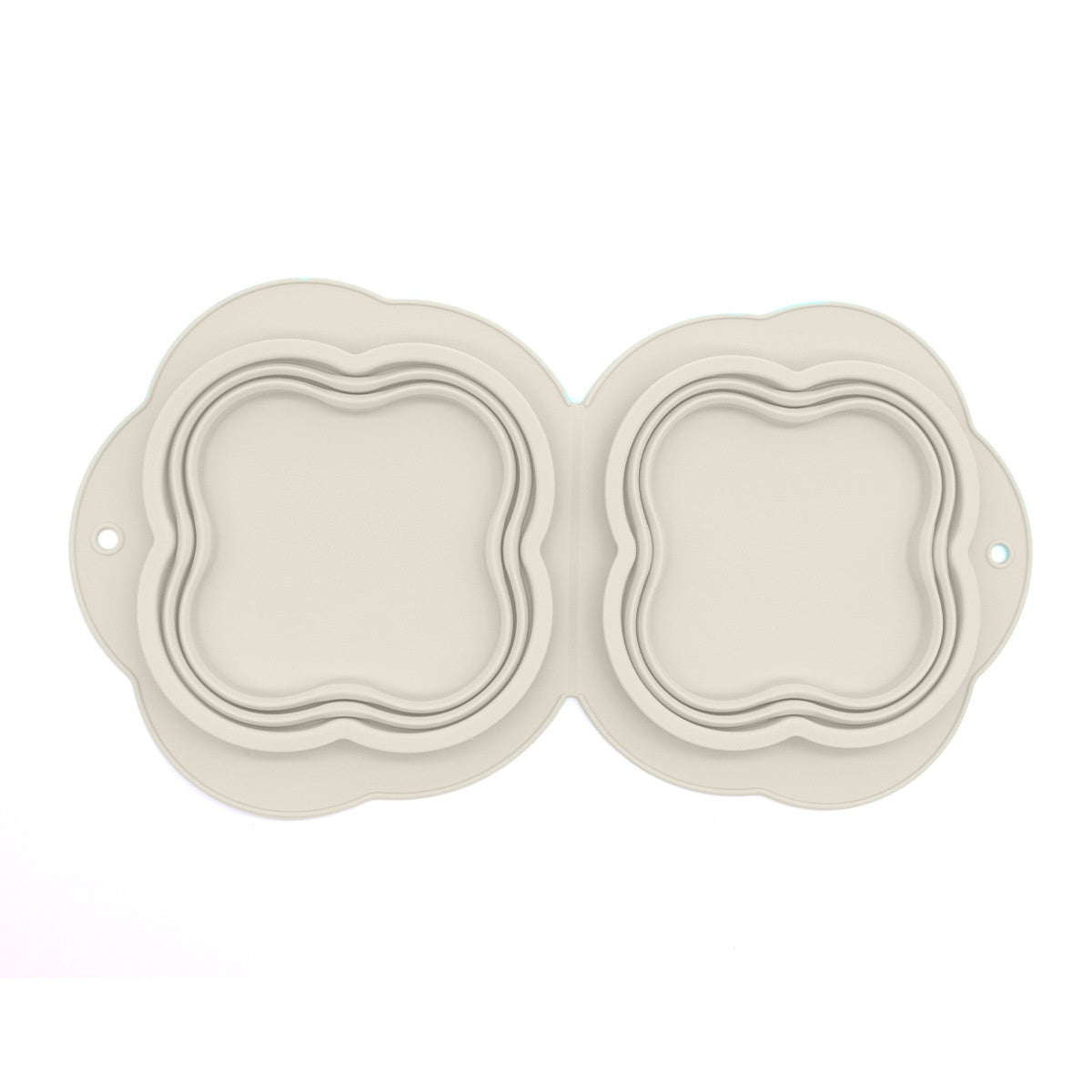 2 in 1 Silicone Collapsible Double Pet Bowl Water and Food Feeder for Travel Outdoor (BPA Free, No FDA)