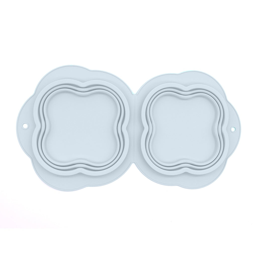 2 in 1 Silicone Collapsible Double Pet Bowl Water and Food Feeder for Travel Outdoor (BPA Free, No FDA)