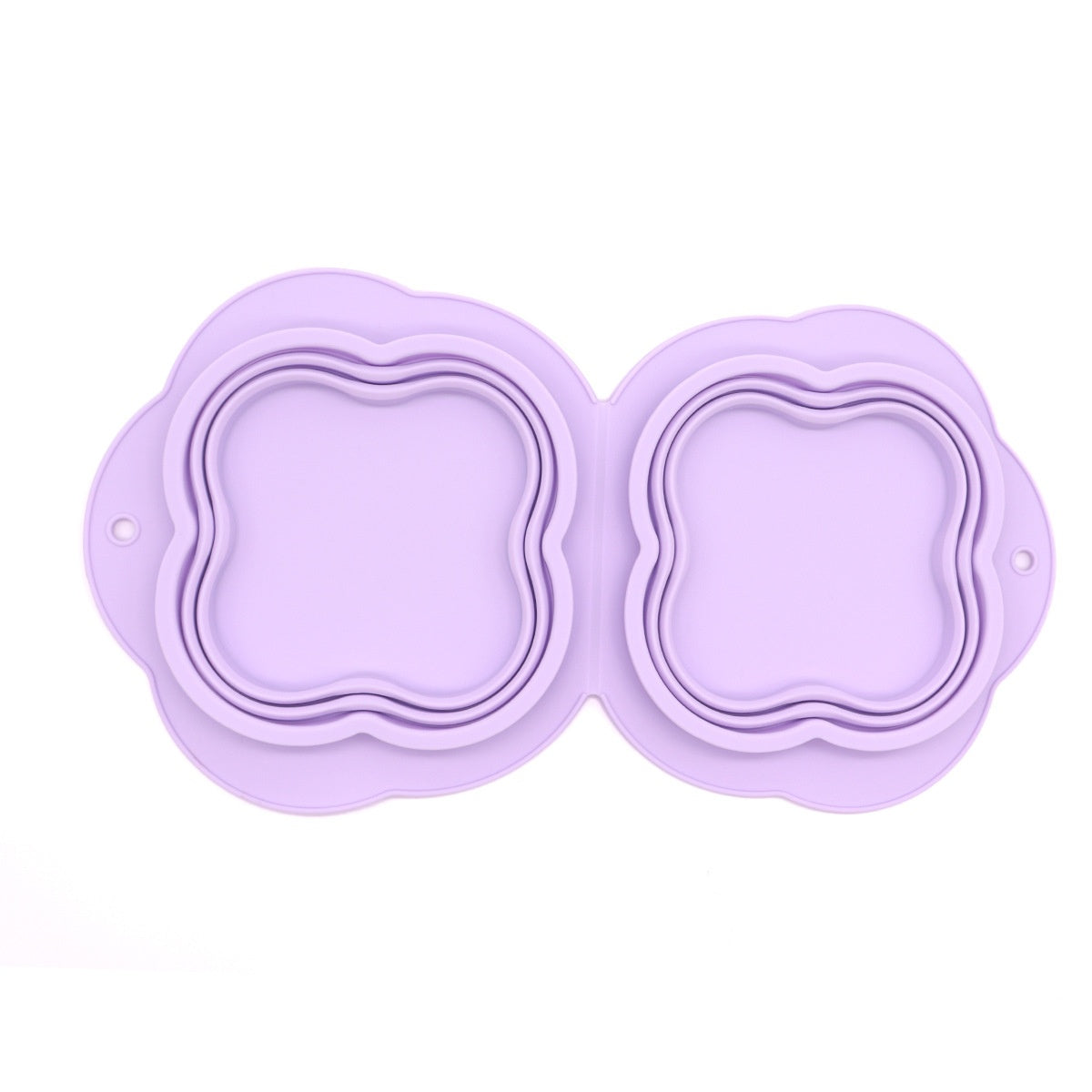 2 in 1 Silicone Collapsible Double Pet Bowl Water and Food Feeder for Travel Outdoor (BPA Free, No FDA)