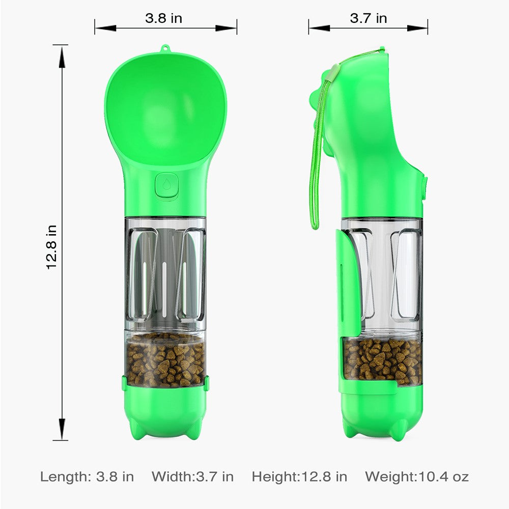 Portable Dog Water Bottle Pet Puppy Doggie Food Storage Box Gift (BPA-Free, FDA Certified, No Certification), with 300ML Water Bottle Gift+Poop Bag Dispenser+Food Storage Box Gift