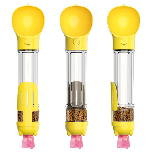 3-in-1 Dog Travel Set – 500ml Water Bottle, Food Box & Poop Bag Dispenser, BPA-Free