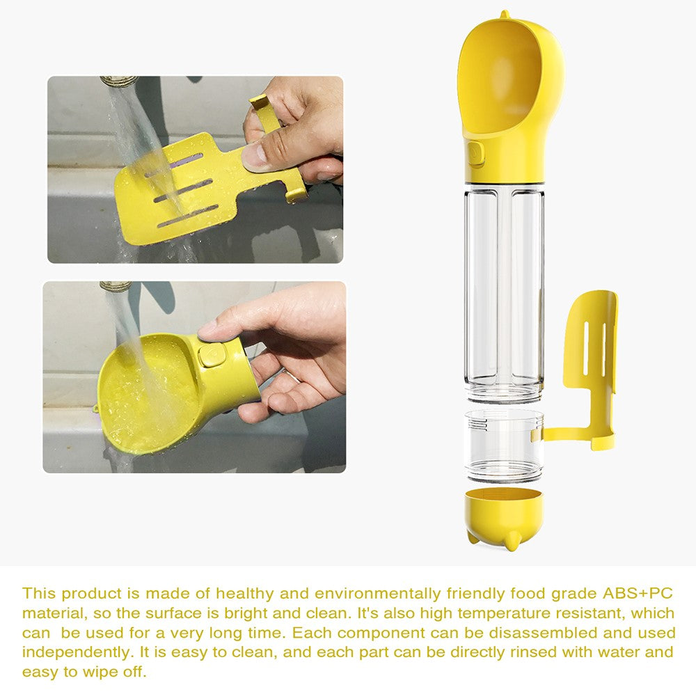 Multifunction Pet Dog Food Storage Box Water Bottle Gift (BPA-Free, FDA Certified, No Certification), with Poop Bag Dispenser+500ML Water Bottle Gift+Food Storage Box Gift