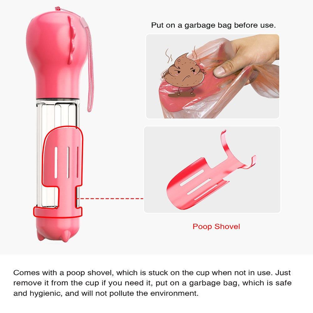 SH-01 Multifunction Pet Dog 500ML Water Bottle Gift with Poop Bag Dispenser (BPA-Free, FDA Certified, No Certification)