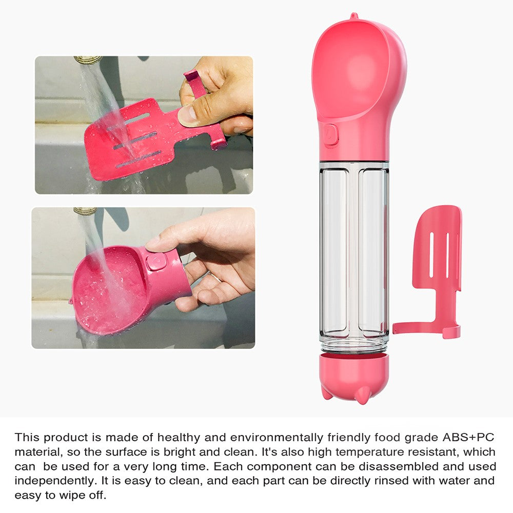 SH-01 Multifunction Pet Dog 500ML Water Bottle Gift with Poop Bag Dispenser (BPA-Free, FDA Certified, No Certification)