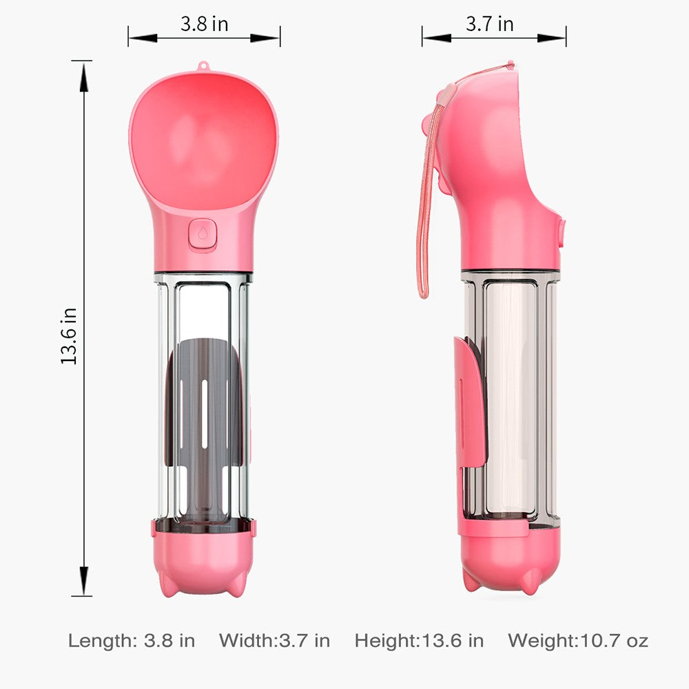 SH-01 Multifunction Pet Dog 500ML Water Bottle Gift with Poop Bag Dispenser (BPA-Free, FDA Certified, No Certification)