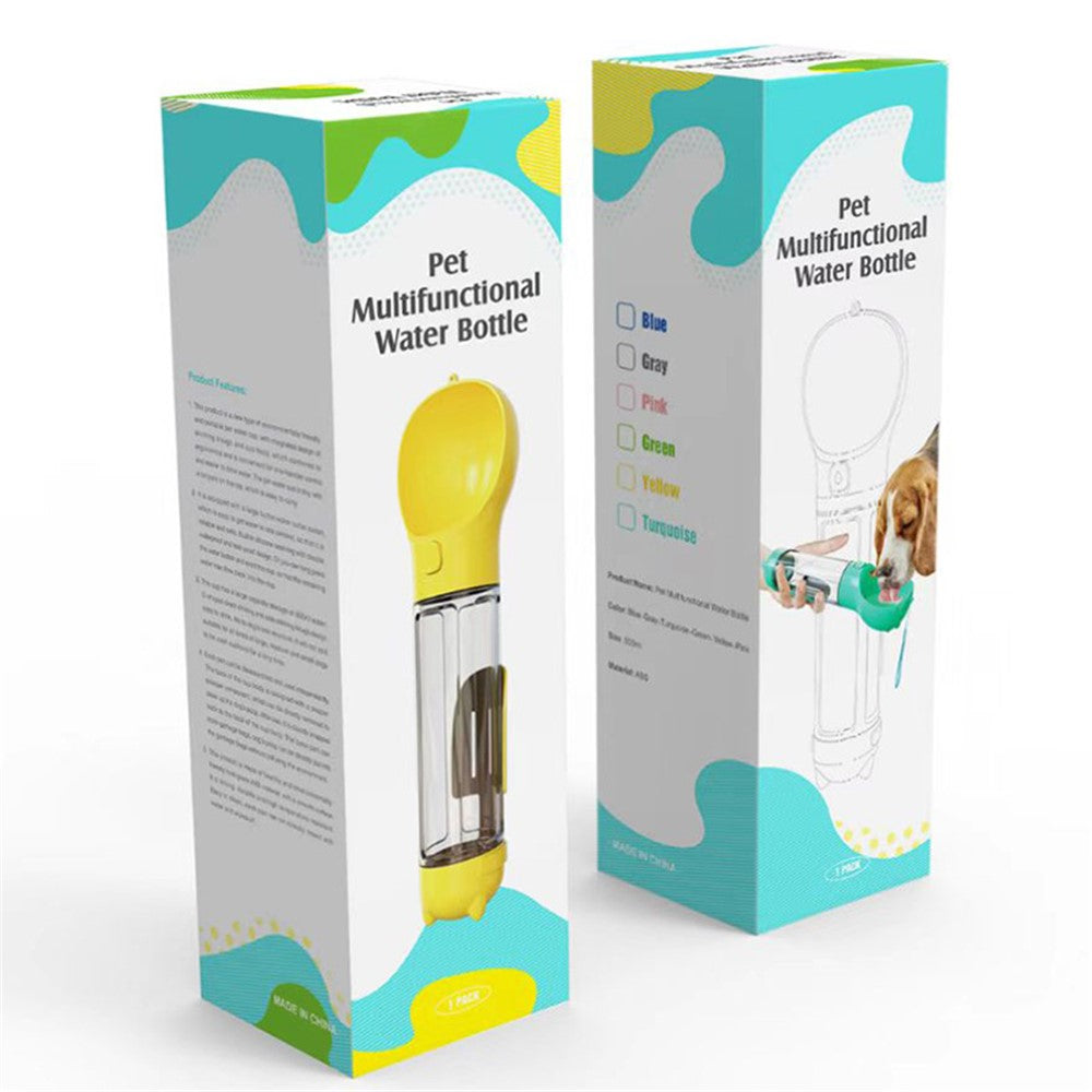 SH-01 Multifunction Pet Dog 500ML Water Bottle Gift with Poop Bag Dispenser (BPA-Free, FDA Certified, No Certification)