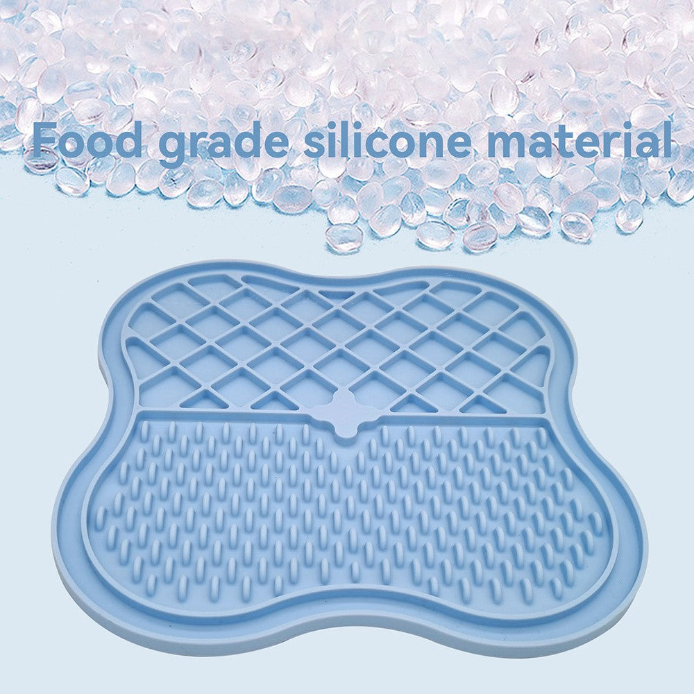 Dog Cat Food Licking Mat Silicone Suction Cup Anti Choking Pet Slow Eating Food Pad (No FDA Certification, BPA Free)