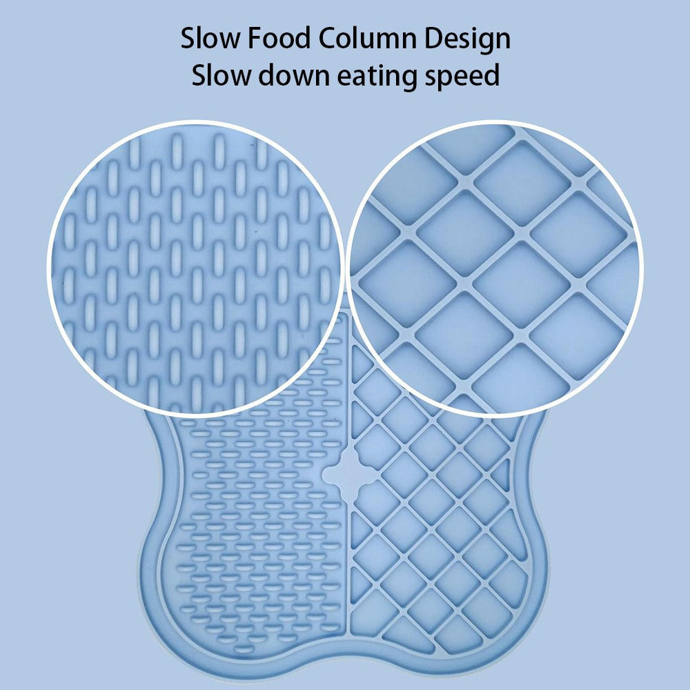 Dog Cat Food Licking Mat Silicone Suction Cup Anti Choking Pet Slow Eating Food Pad (No FDA Certification, BPA Free)