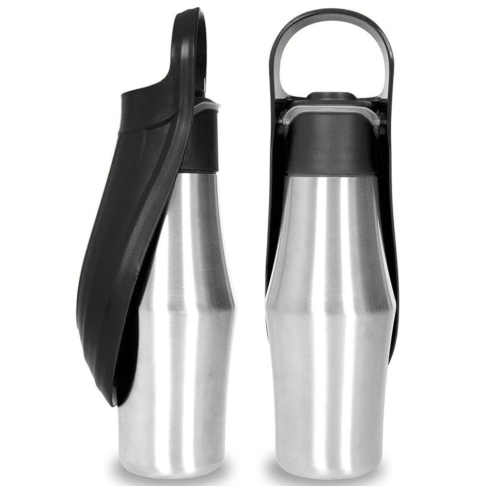 Pet Dog Outdoor Water Bottle Travel Stainless Steel Water Cup Portable Drinking Kettle ST (BPA Free, No Certificate)