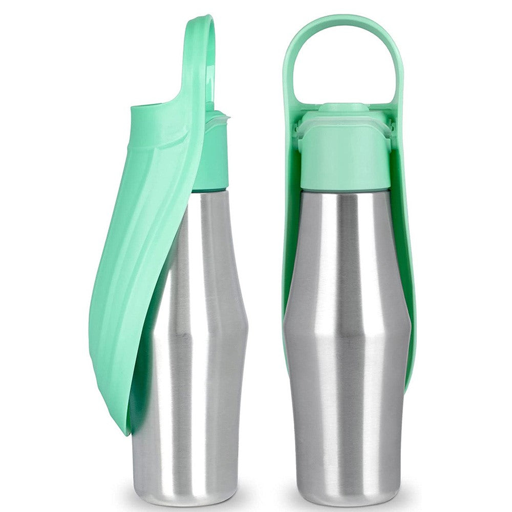 Pet Dog Outdoor Water Bottle Travel Stainless Steel Water Cup Portable Drinking Kettle ST (BPA Free, No Certificate)