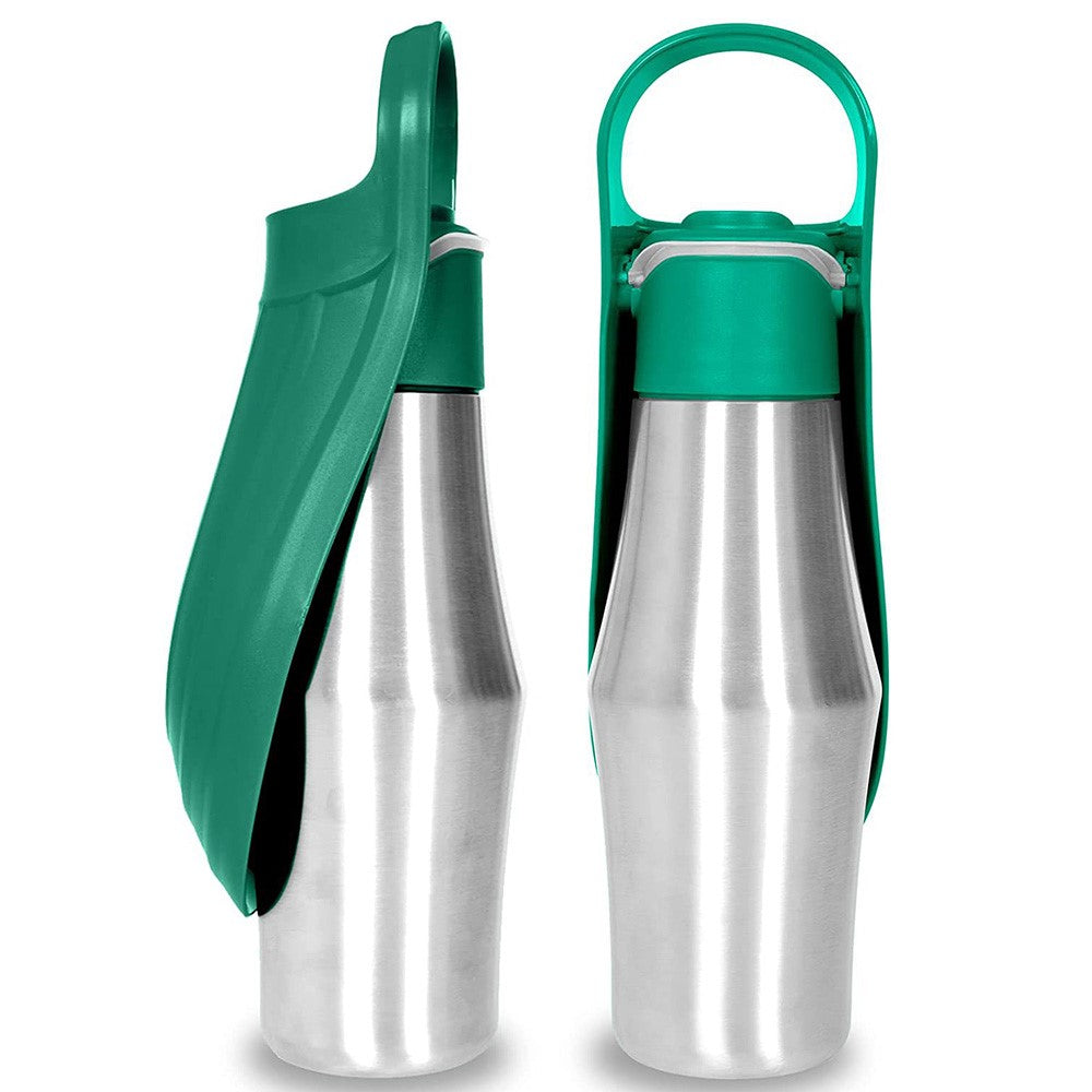 Pet Dog Outdoor Water Bottle Travel Stainless Steel Water Cup Portable Drinking Kettle ST (BPA Free, No Certificate)