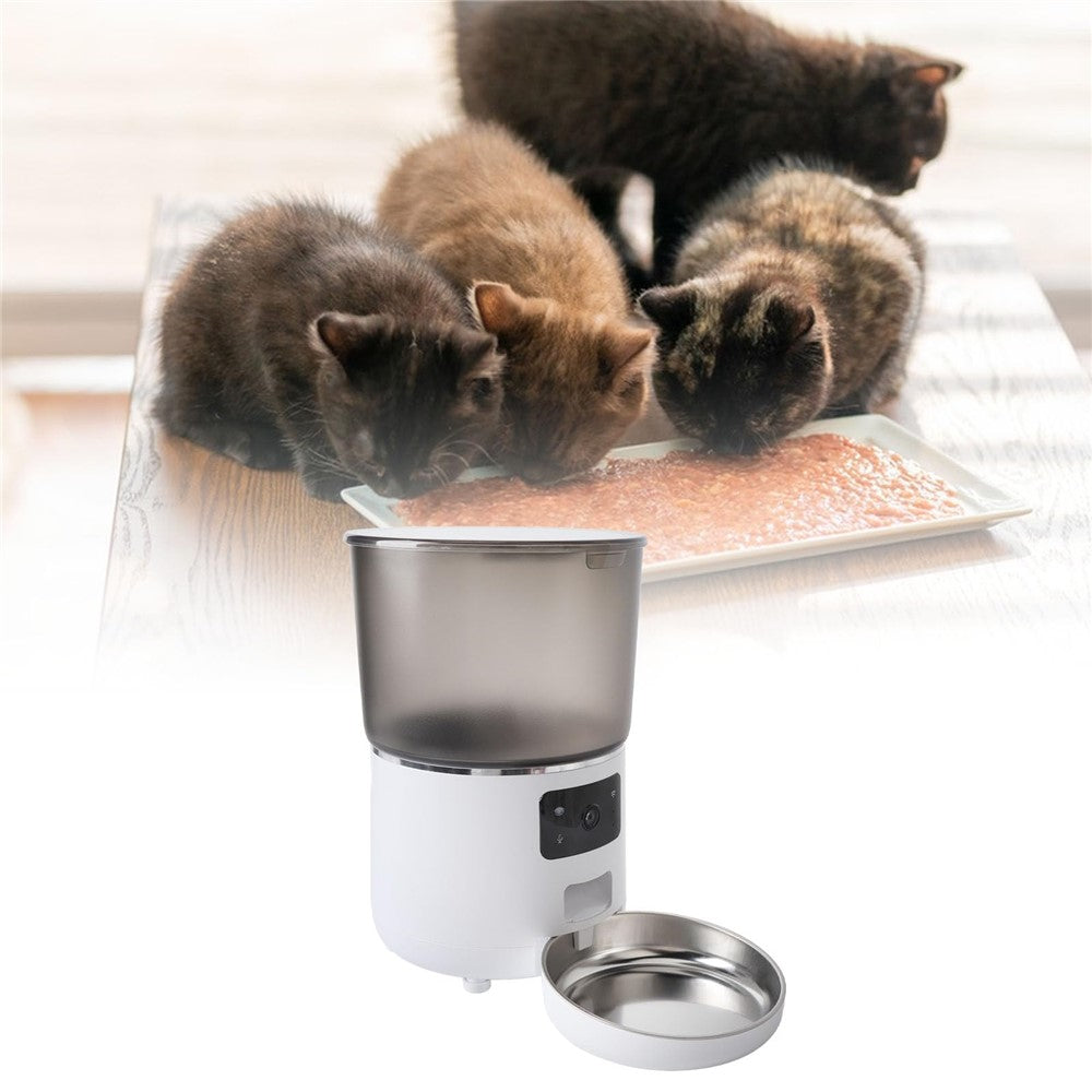 Pet Feeder 4L Automatic Food Dispenser Remote Voice Video Monitor for Cats Dogs