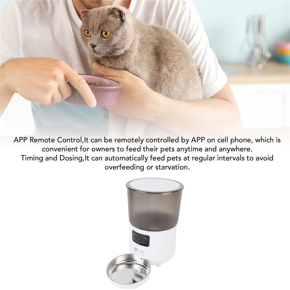 Pet Feeder 4L Automatic Food Dispenser Remote Voice Video Monitor for Cats Dogs