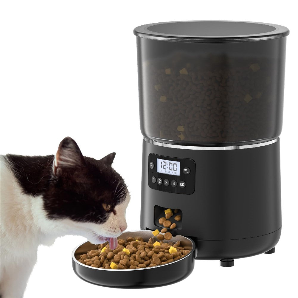 PFF040 4L Pet Feeder Programmable Automatic Food Dispenser for Cats / Dogs with Button Control , EU Plug (BPA Free, No FDA)