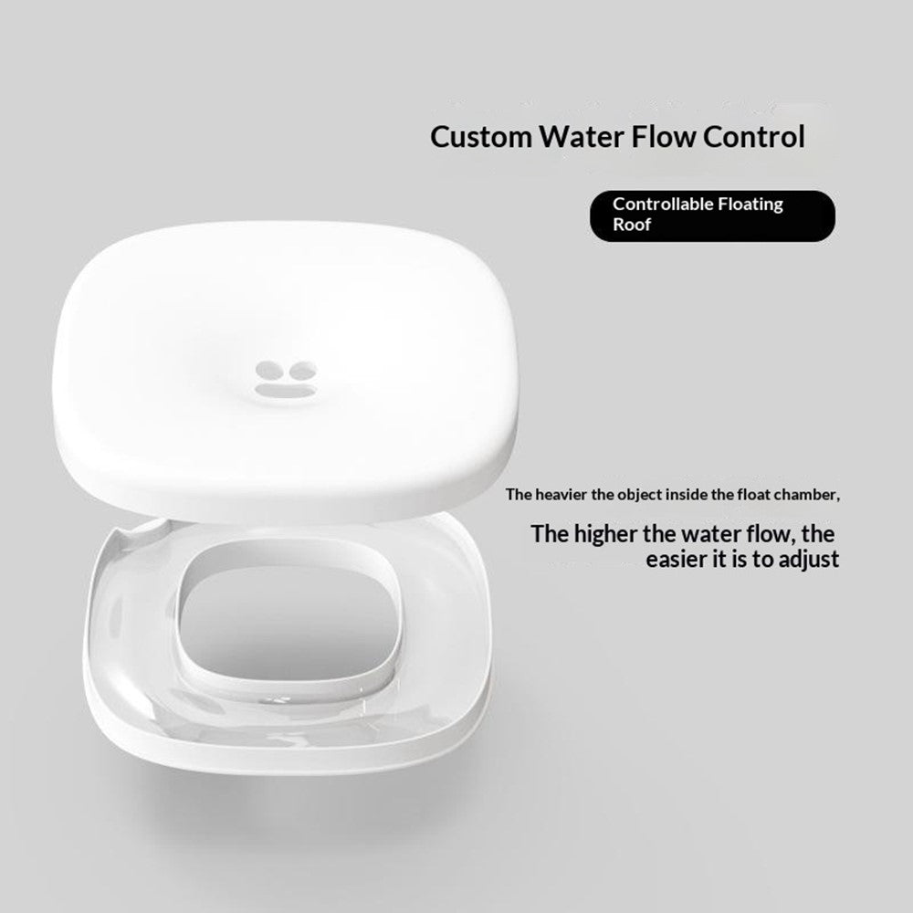 Floating Pet Water Bowl 2200ml Adjustable Water Flow Splash-Proof Design for Cats and Dogs (BPA Free, No FDA)