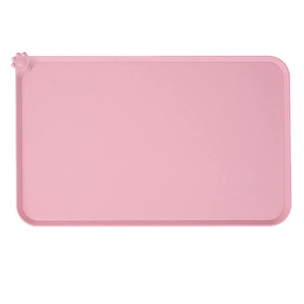 Anti-slip Silicone Pet Food Mat Dog Cat Feeding Bowl Waterproof Placemat, 18.5" x 11.8"