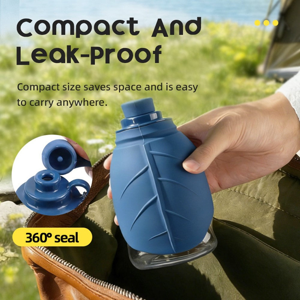 300ml Leaf Shape Pet Water Bottle Foldable Dog Cat Drinking Bowl for Outdoor Travel (BPA Free, No FDA)