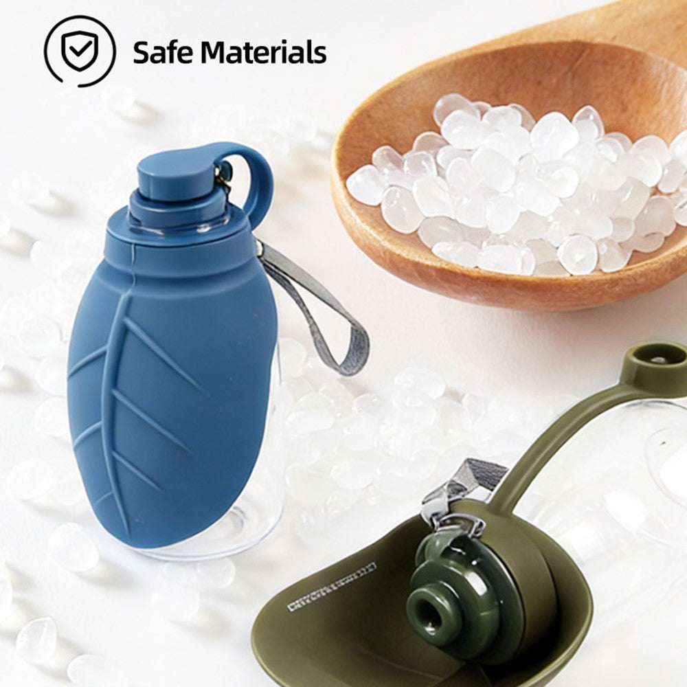 300ml Leaf Shape Pet Water Bottle Foldable Dog Cat Drinking Bowl for Outdoor Travel (BPA Free, No FDA)
