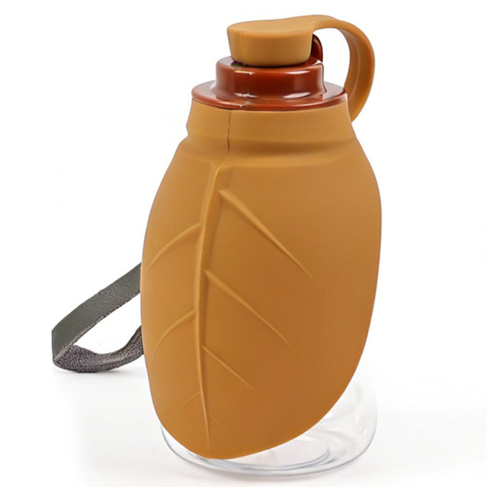 Foldable Leaf-Shape Pet Water Bottle – 300ml Travel Drinker, BPA-Free