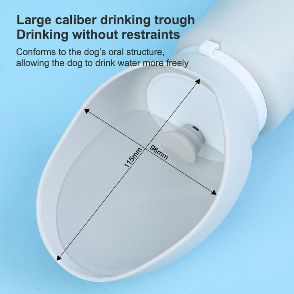 PET02 Portable Dog Water Bottle 550ml Food Grade Silicone Foldable Drinking Dispenser for Outdoor