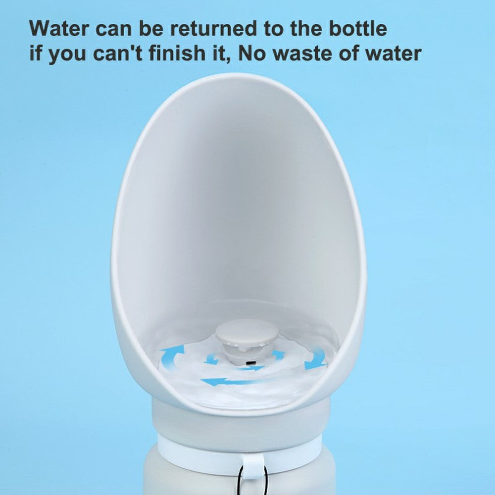 PET02 Portable Dog Water Bottle 550ml Food Grade Silicone Foldable Drinking Dispenser for Outdoor