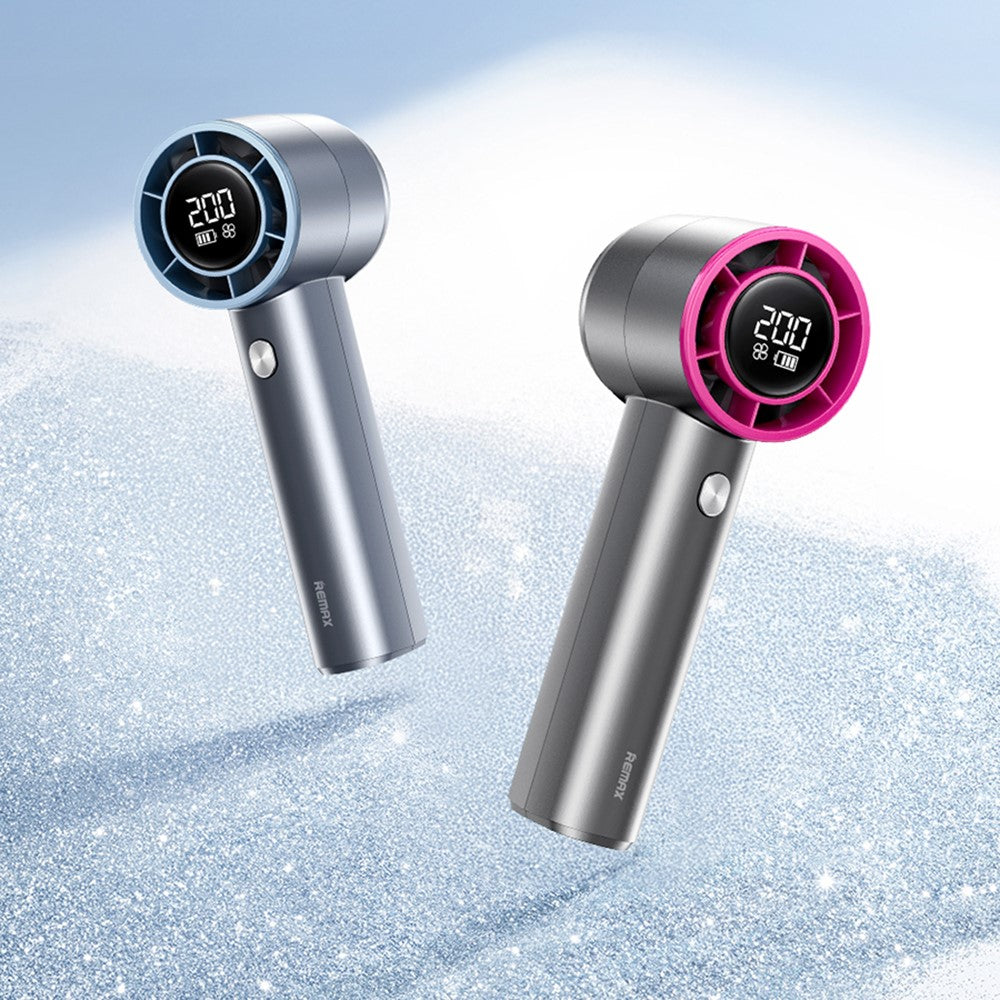REMAX RS-SF11 Digital Display Handheld High-Speed Fan 3600mAh Battery Powered Turbo Cooling Fan