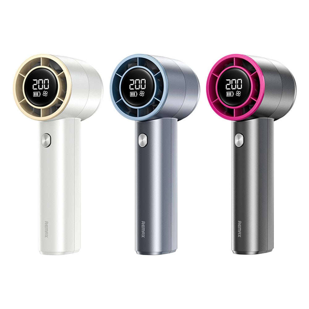 REMAX RS-SF11 Digital Display Handheld High-Speed Fan 3600mAh Battery Powered Turbo Cooling Fan